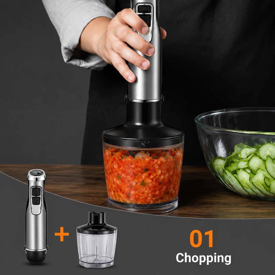 4-in-1 Hand Mixer 1200W Immersion Blender with Chopper & Whisk