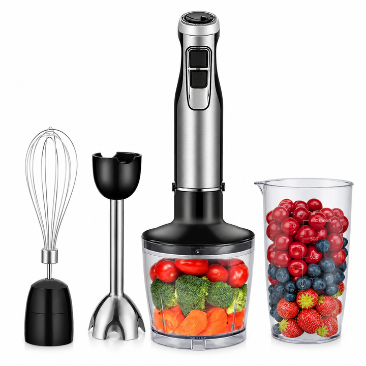 4-in-1 Hand Mixer 1200W Immersion Blender with Chopper & Whisk