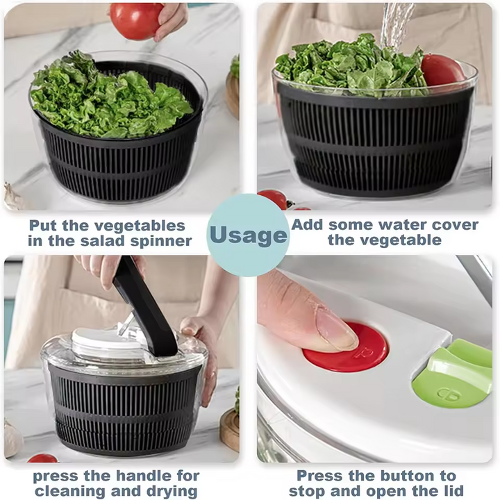 Salad Spinner Large Vegetable & Fruit Washer Dryer Bowl with Lid