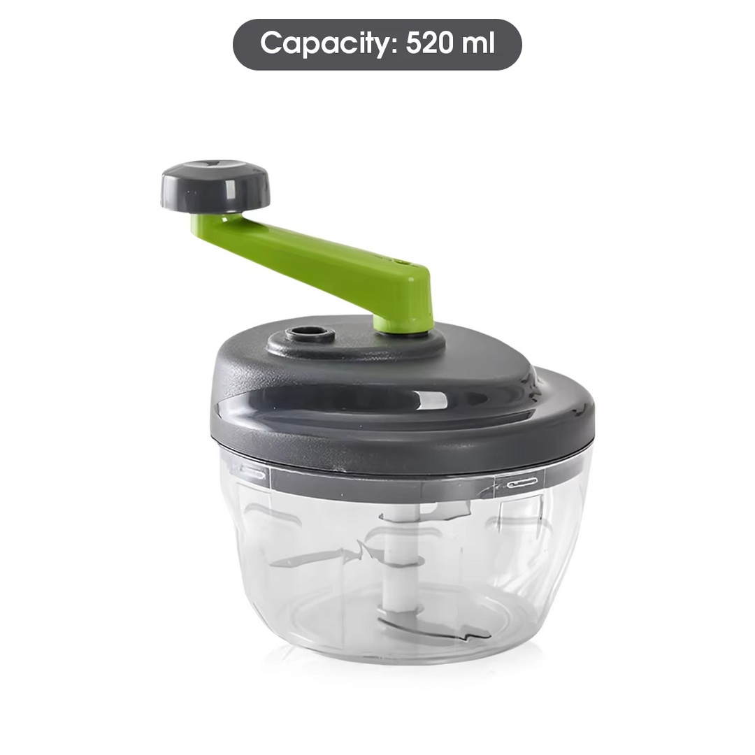 Manual Food Processor Hand Crank Vegetable Chopper & Garlic Grinder