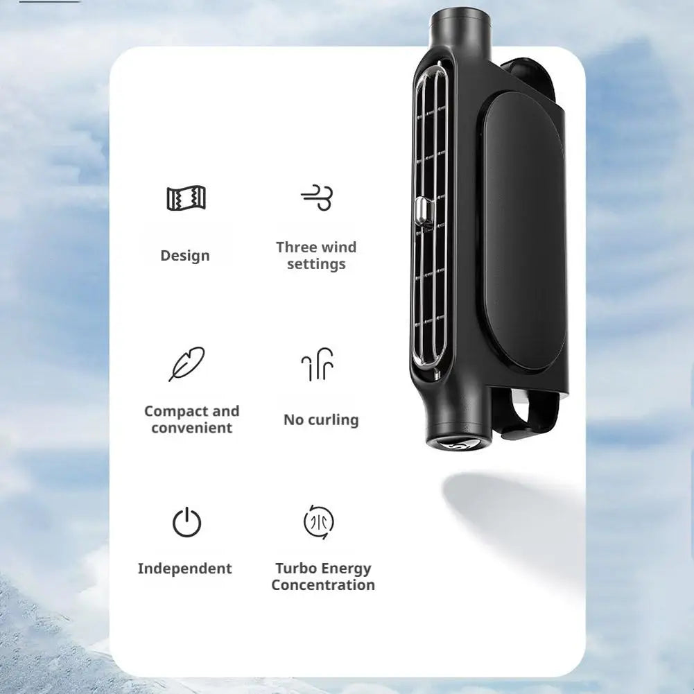 Car Seat Fan USB Powered 3-Speed Headrest Cooling Fan