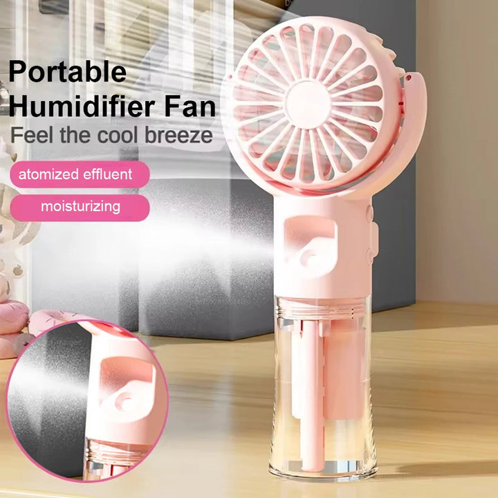 Portable Water Bottle Fan – USB Rechargeable Misting Cooling Fan