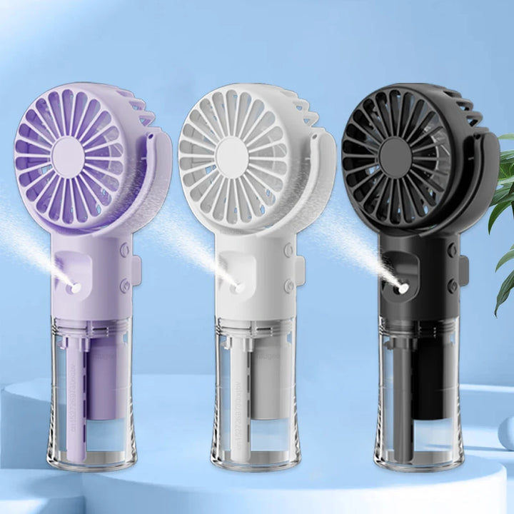Portable Water Bottle Fan – USB Rechargeable Misting Cooling Fan