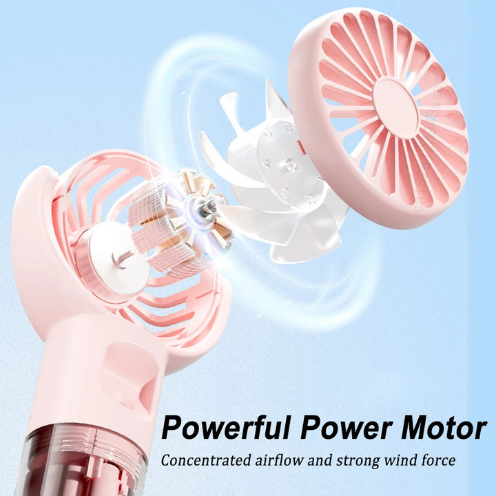 Portable Water Bottle Fan – USB Rechargeable Misting Cooling Fan
