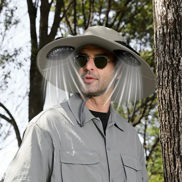 Solar Fan Hat USB Rechargeable Quick Dry Bucket Hat