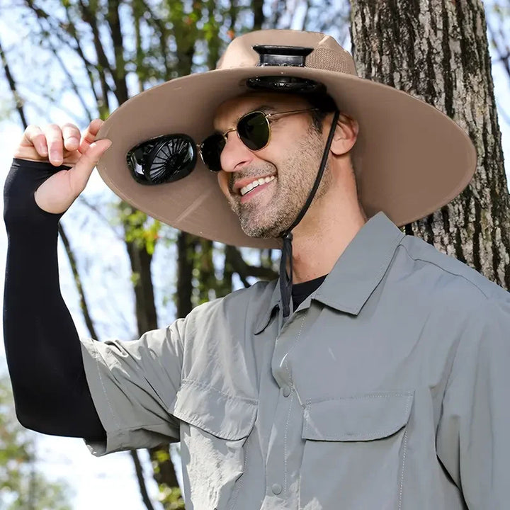 Solar Fan Hat USB Rechargeable Quick Dry Bucket Hat