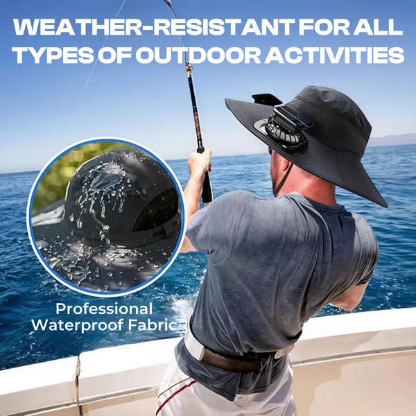 Solar Fan Hat USB Rechargeable Quick Dry Bucket Hat