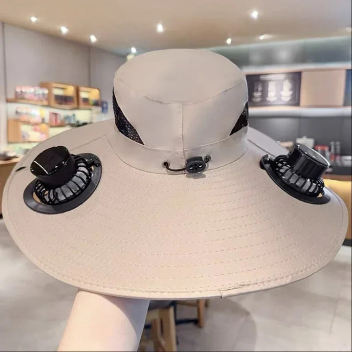 Solar Fan Hat USB Rechargeable Quick Dry Bucket Hat
