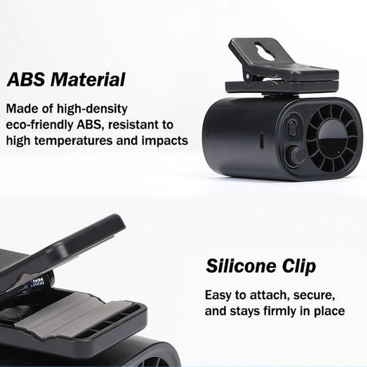 Car Clip Fan USB Rechargeable 360° Adjustable Cooling Fan