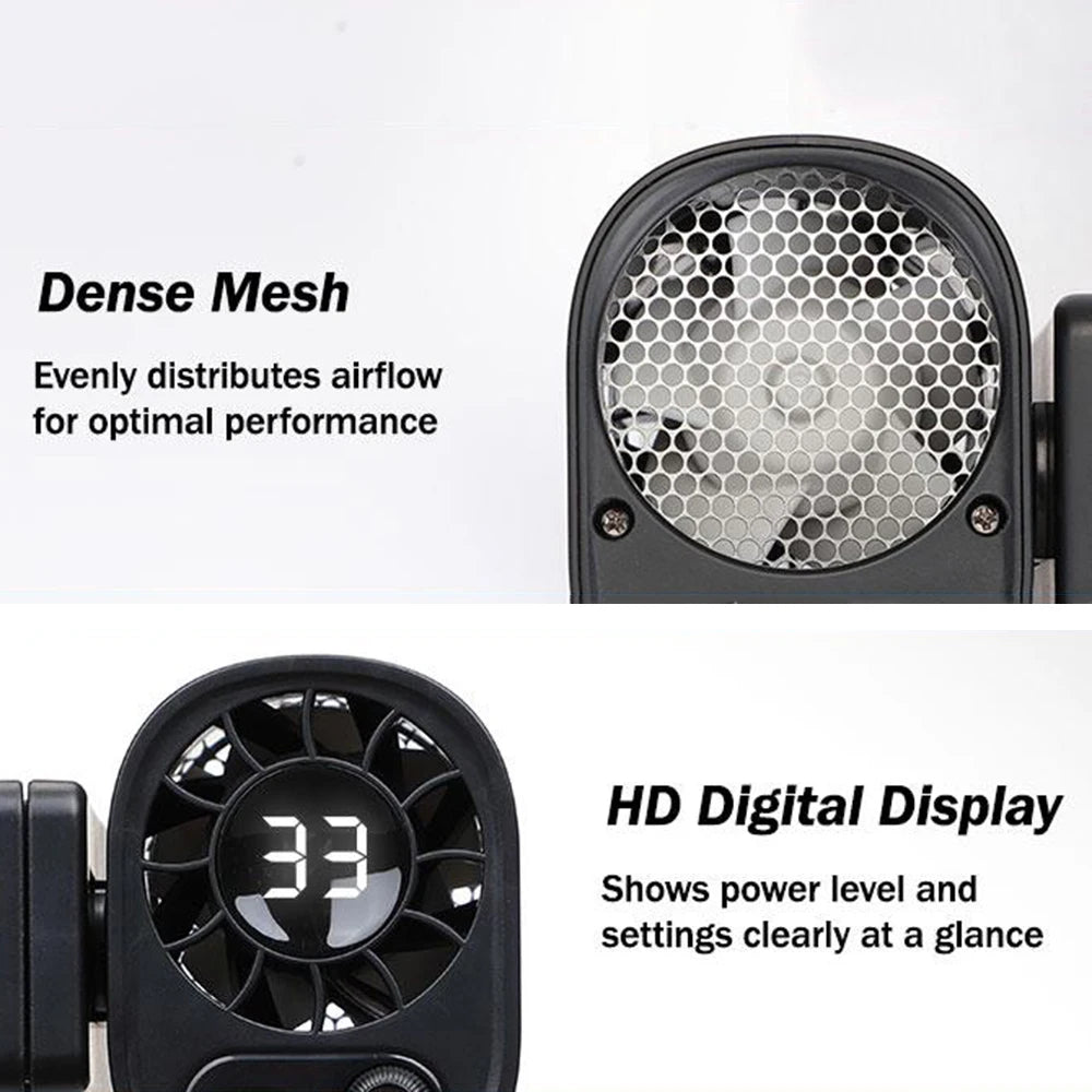 Car Clip Fan USB Rechargeable 360° Adjustable Cooling Fan