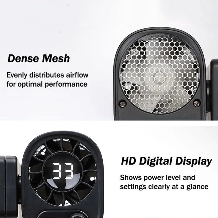 Car Clip Fan USB Rechargeable 360° Adjustable Cooling Fan
