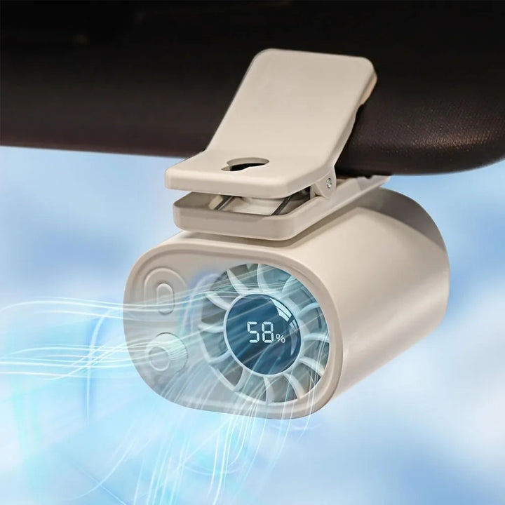 Car Clip Fan USB Rechargeable 360° Adjustable Cooling Fan