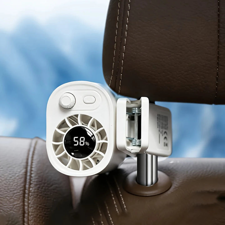Car Clip Fan USB Rechargeable 360° Adjustable Cooling Fan