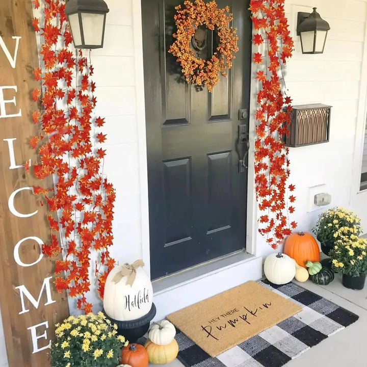 10Pcs Artificial Fall Maple Leaf Garland – Autumn Leaf Garland for Home Decor