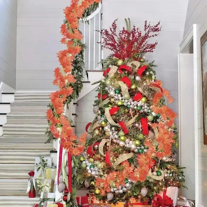 10Pcs Artificial Fall Maple Leaf Garland – Autumn Leaf Garland for Home Decor