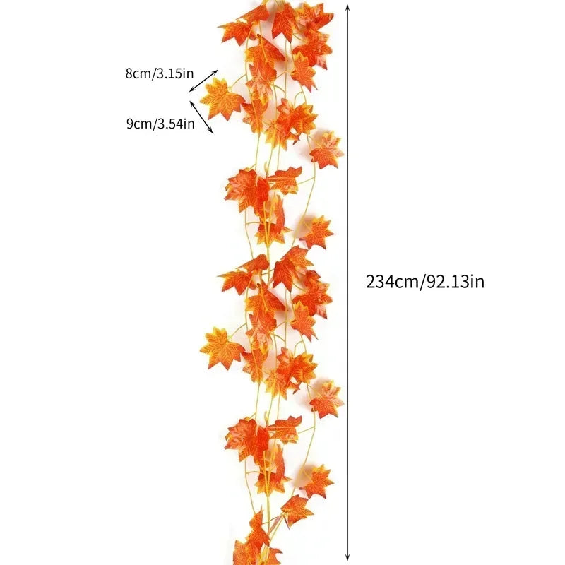 10Pcs Artificial Fall Maple Leaf Garland – Autumn Leaf Garland for Home Decor