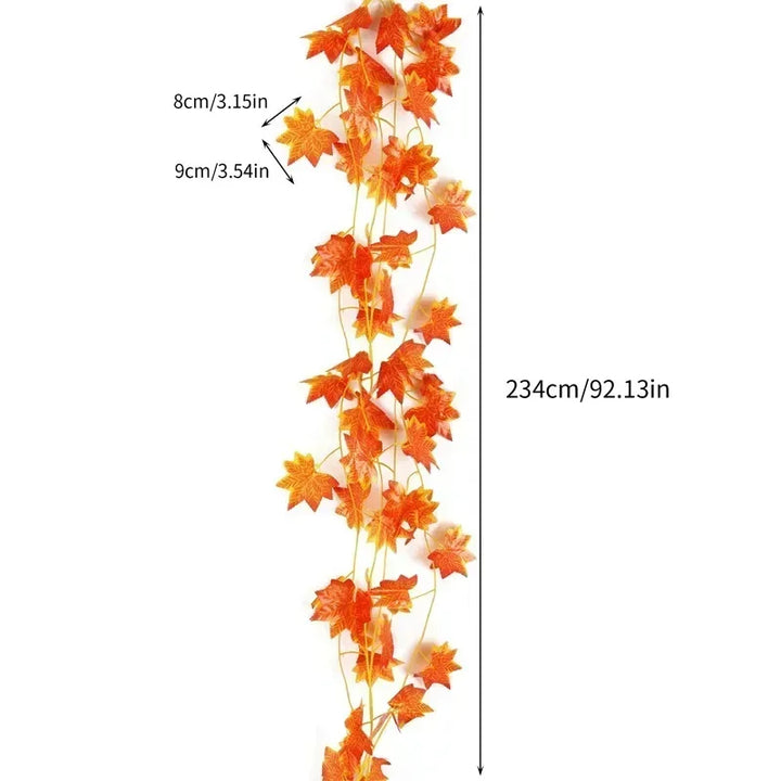 10Pcs Artificial Fall Maple Leaf Garland – Autumn Leaf Garland for Home Decor