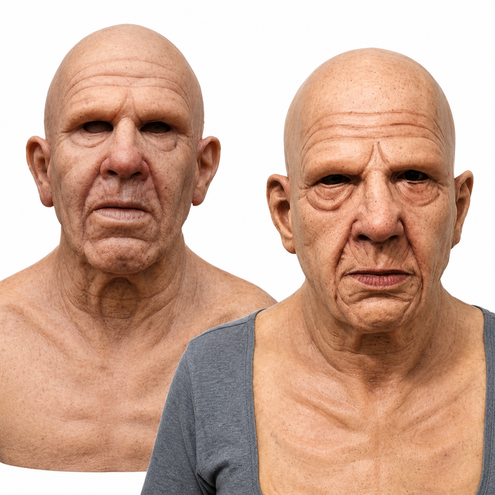 Realistic Old Man Mask – Latex Halloween Mask