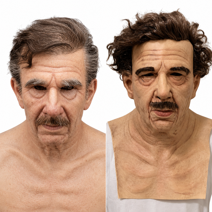 Realistic Old Man Mask – Latex Halloween Mask