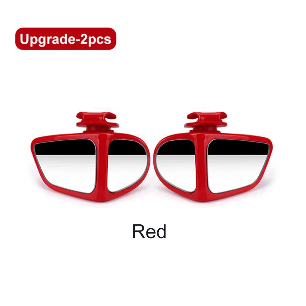 2Pcs Car Blind Spot Mirror Dual Swivel Mirrors 360 Degree Wide Angle Front Rear View Auxiliary Mirror Driving