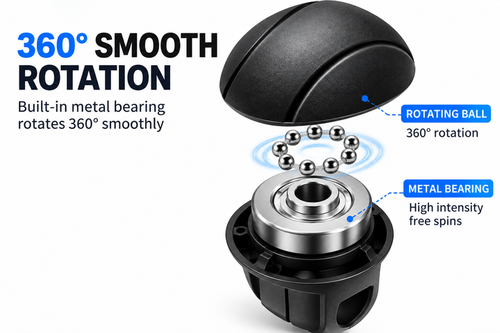 Easy-Grip Silicone Steering Wheel Knob | 360° Rotation with Metal Bearing & Non-Slip Grip