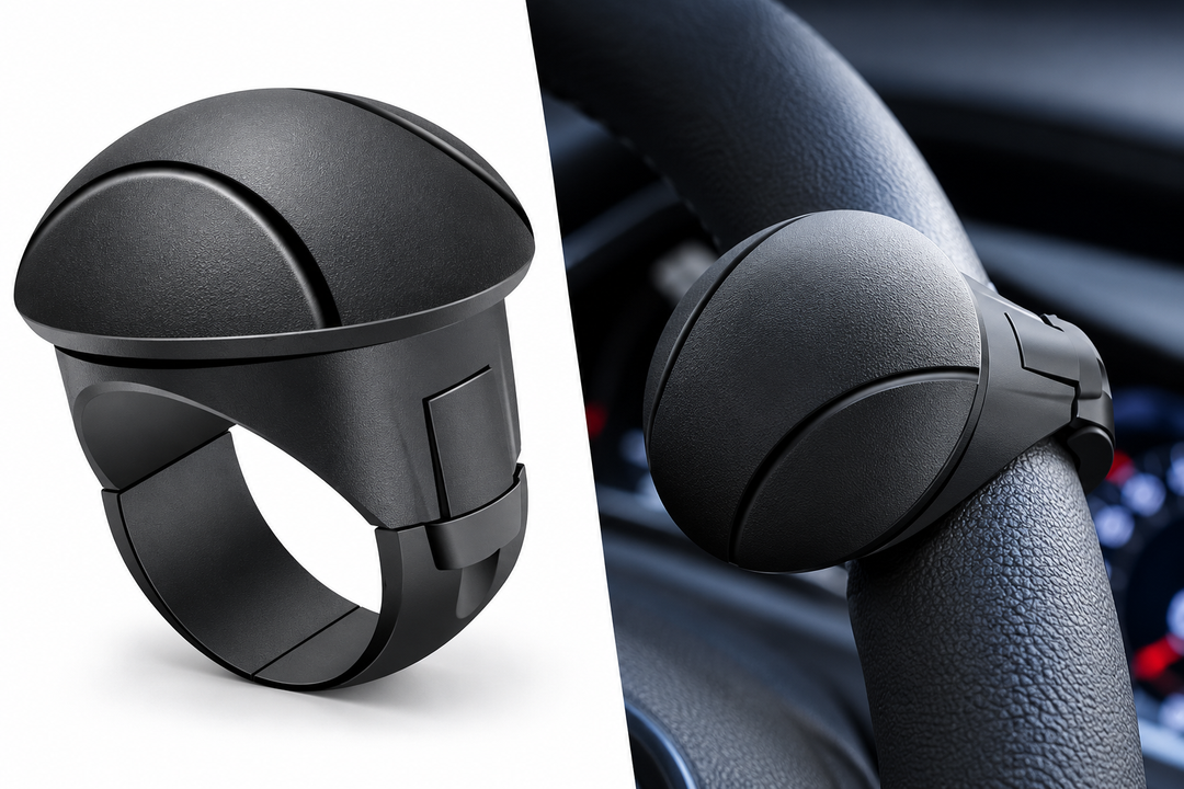 Easy-Grip Silicone Steering Wheel Knob | 360° Rotation with Metal Bearing & Non-Slip Grip