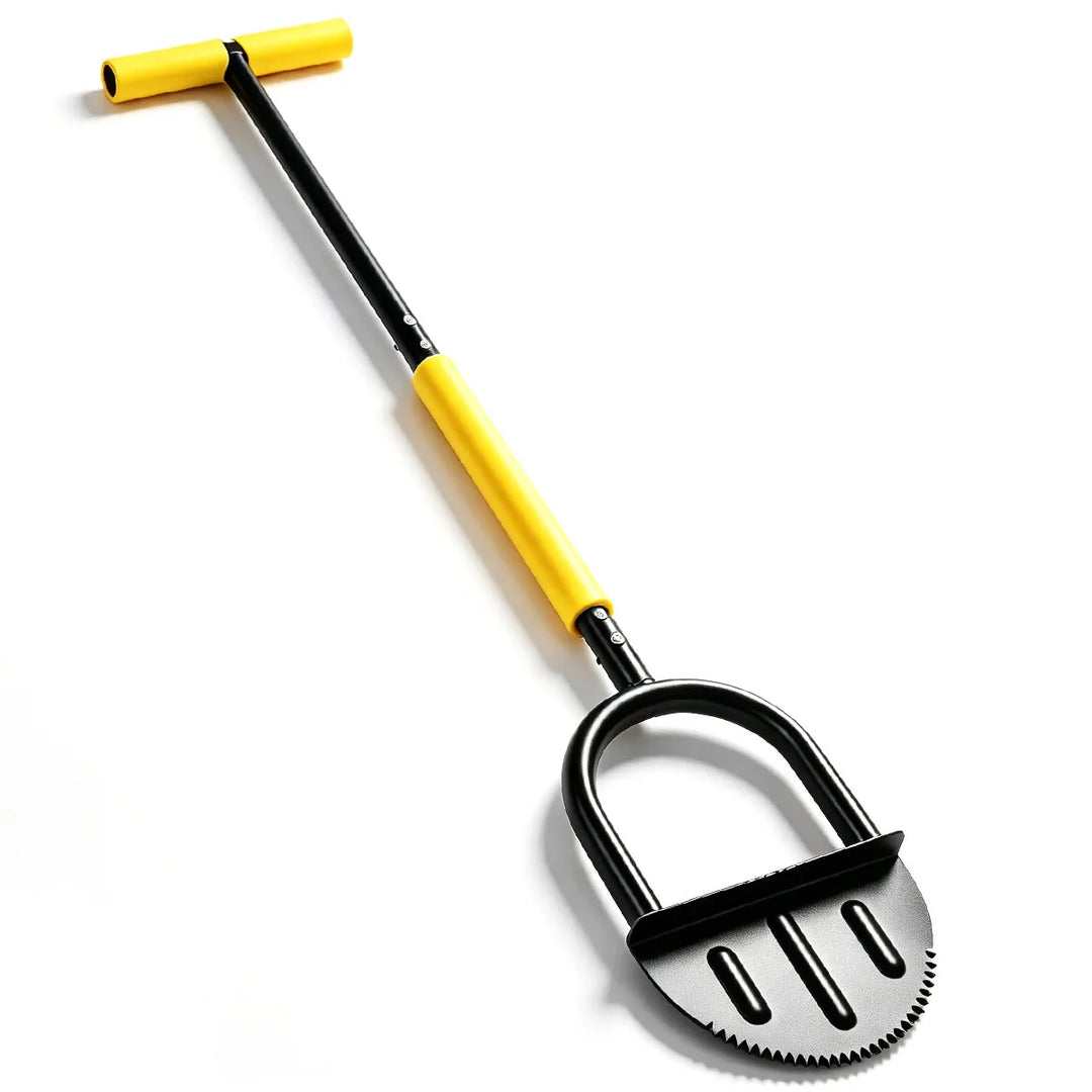42.1in Manual Lawn Edger, Stainless Steel Half Moon Manual Grass Edger with Serrated Blade