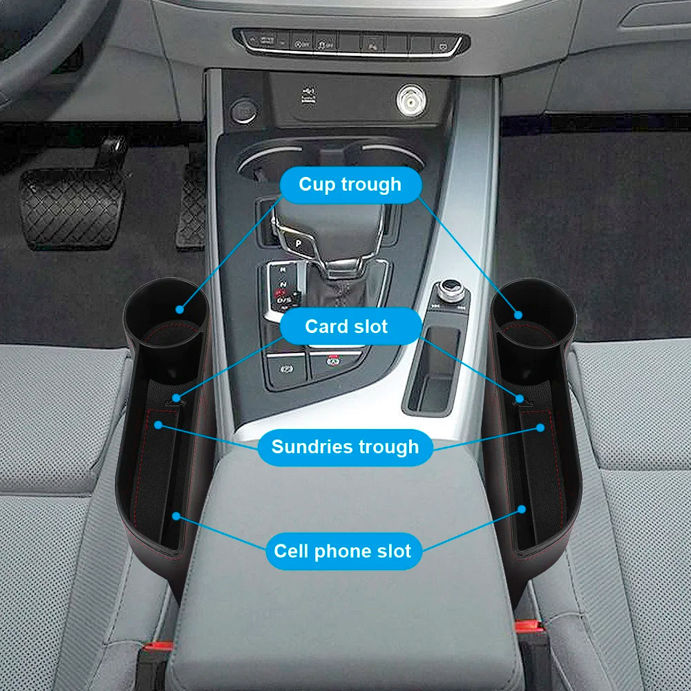 Car Seat Gap Filler with Phone Holder & Charging Hole