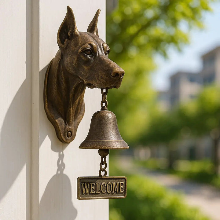 Welcome Door Knocker Bell – Bronze