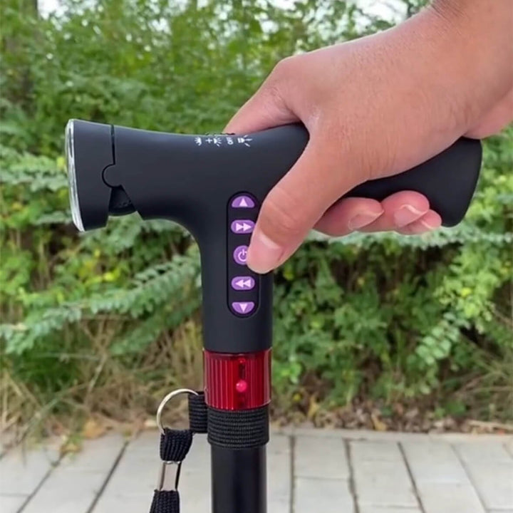 Smart Quad Cane with Fall Alarm & LED Light