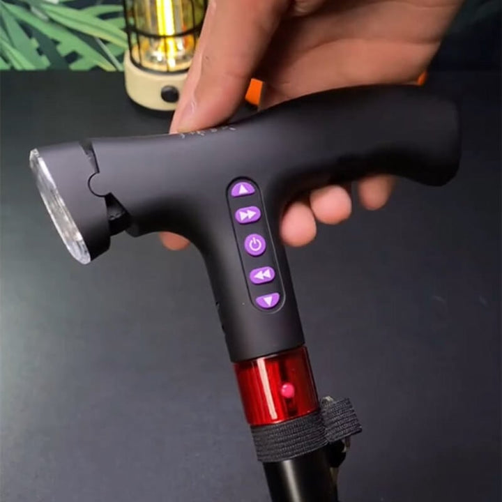 Smart Quad Cane with Fall Alarm & LED Light