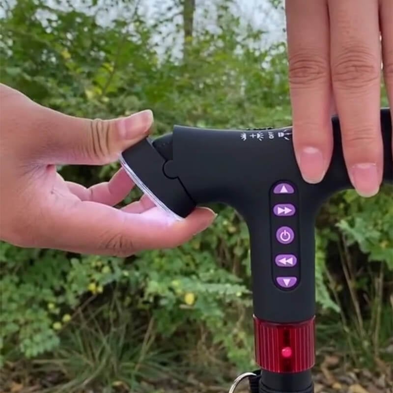 Smart Quad Cane with Fall Alarm & LED Light