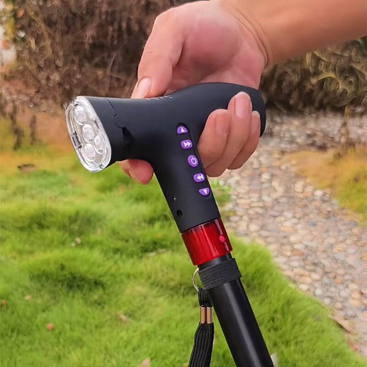 Smart Quad Cane with Fall Alarm & LED Light