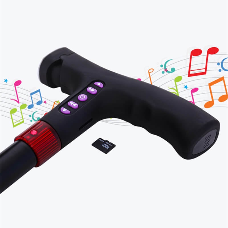 Smart Quad Cane with Fall Alarm & LED Light