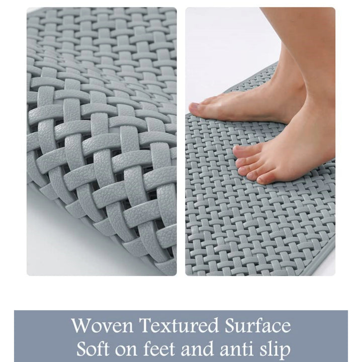 Anti Slip Bath Mat | Soft Anti Skid Shower Mat for Bathroom with Suction Cups, Drain Holes