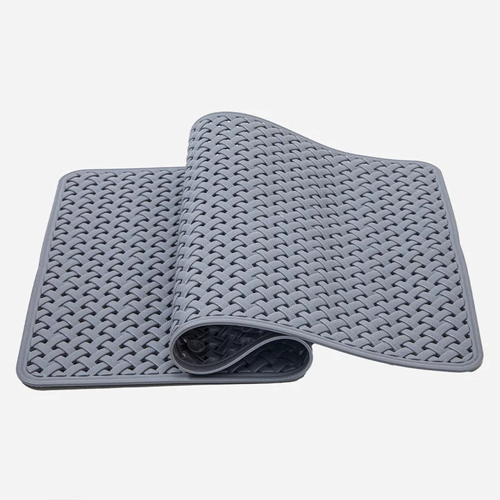 Anti Slip Bath Mat | Soft Anti Skid Shower Mat for Bathroom with Suction Cups, Drain Holes
