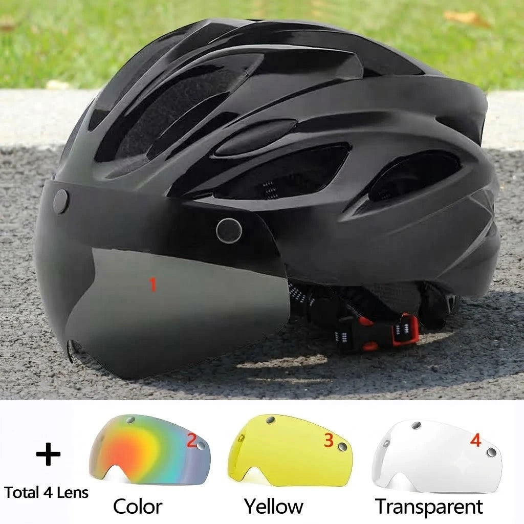 Bicycle Helmet | Lightweight EPS Bike Helmet with Magnetic Goggles Lens | Adult Cycling