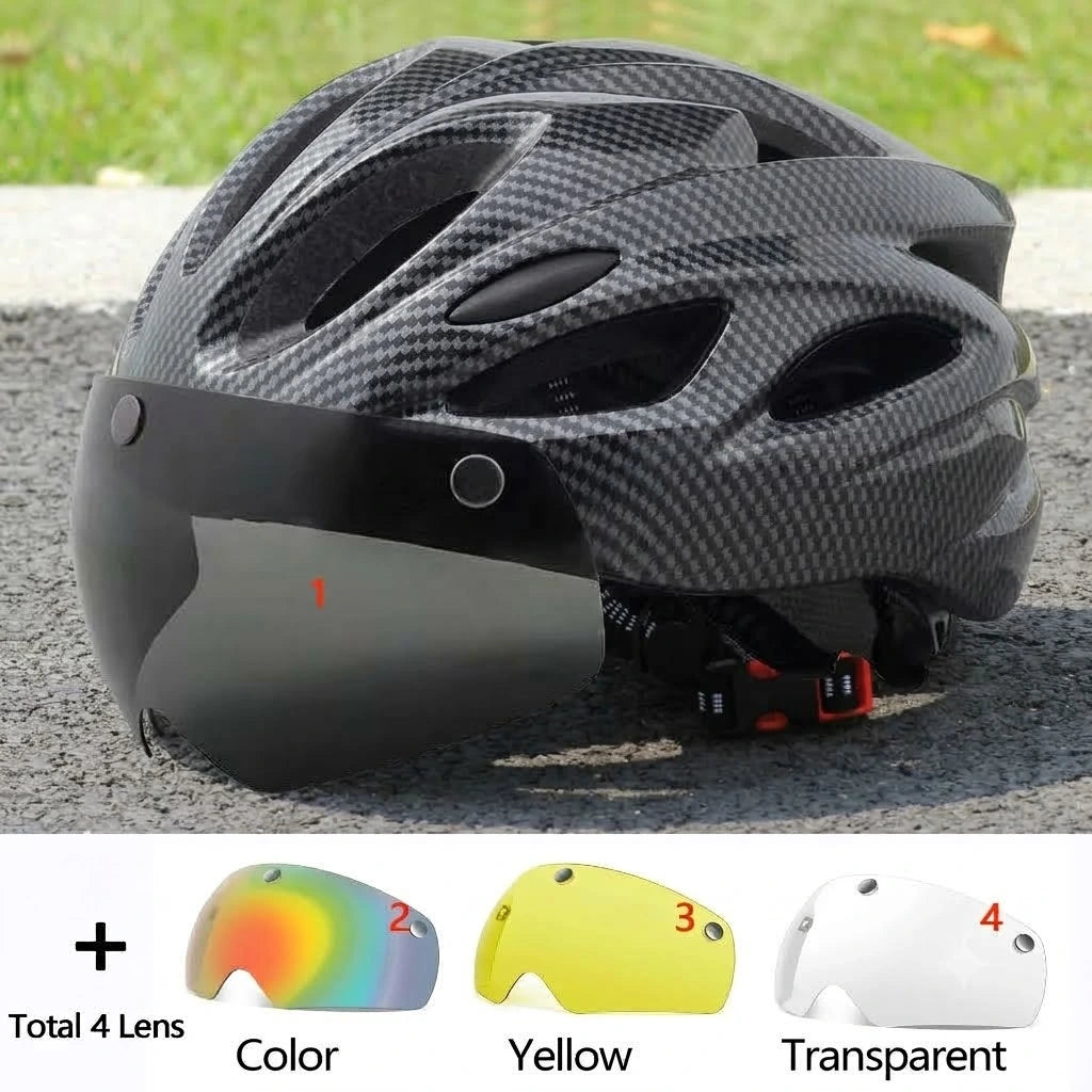 Bicycle Helmet | Lightweight EPS Bike Helmet with Magnetic Goggles Lens | Adult Cycling