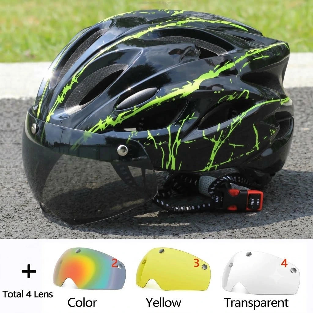 Bicycle Helmet | Lightweight EPS Bike Helmet with Magnetic Goggles Lens | Adult Cycling