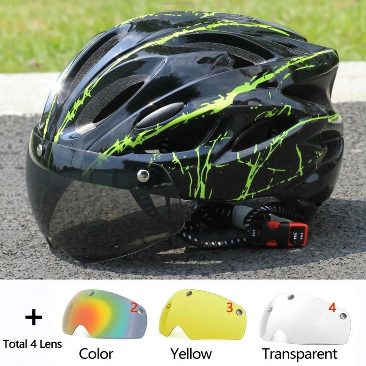 Bicycle Helmet | Lightweight EPS Bike Helmet with Magnetic Goggles Lens | Adult Cycling