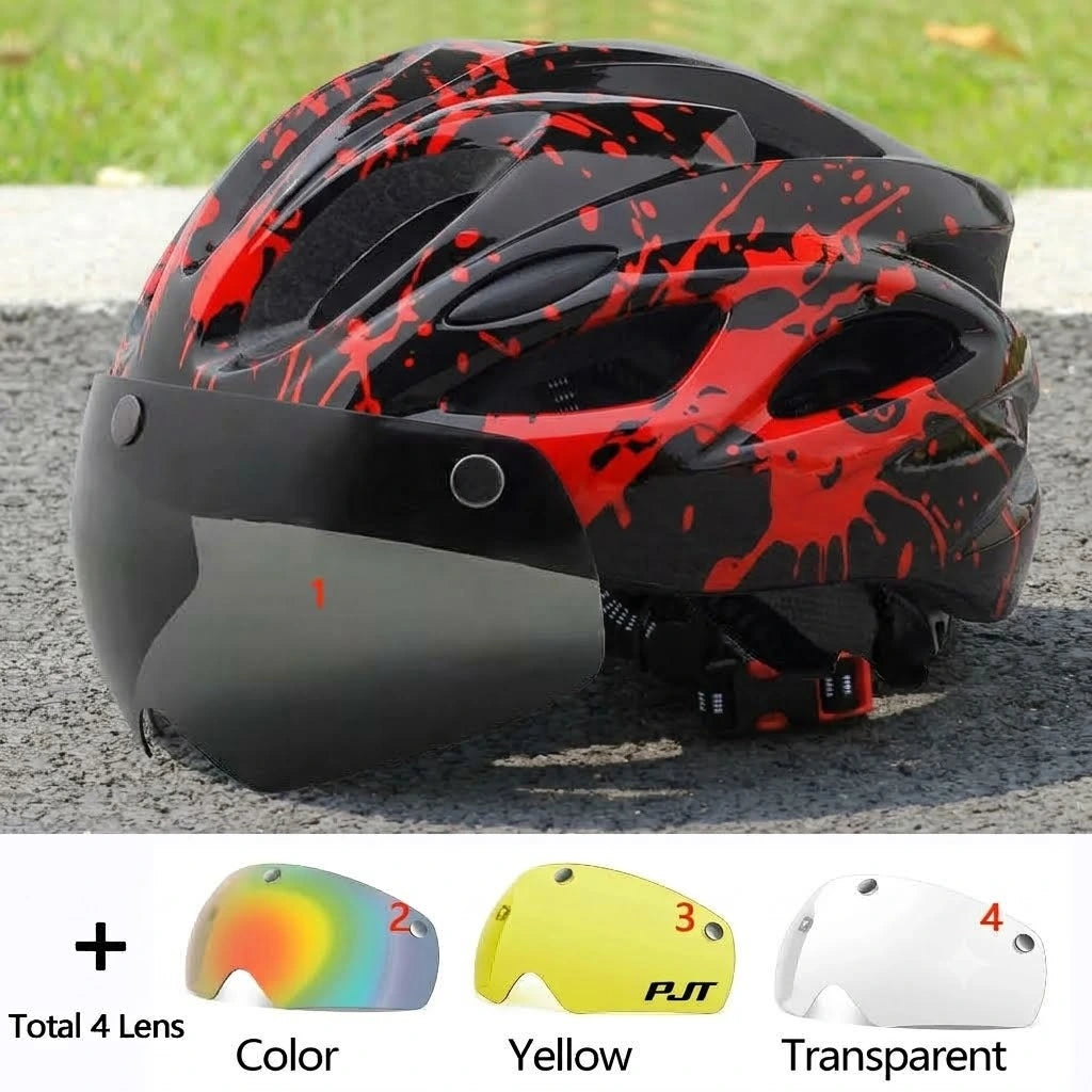 Bicycle Helmet | Lightweight EPS Bike Helmet with Magnetic Goggles Lens | Adult Cycling