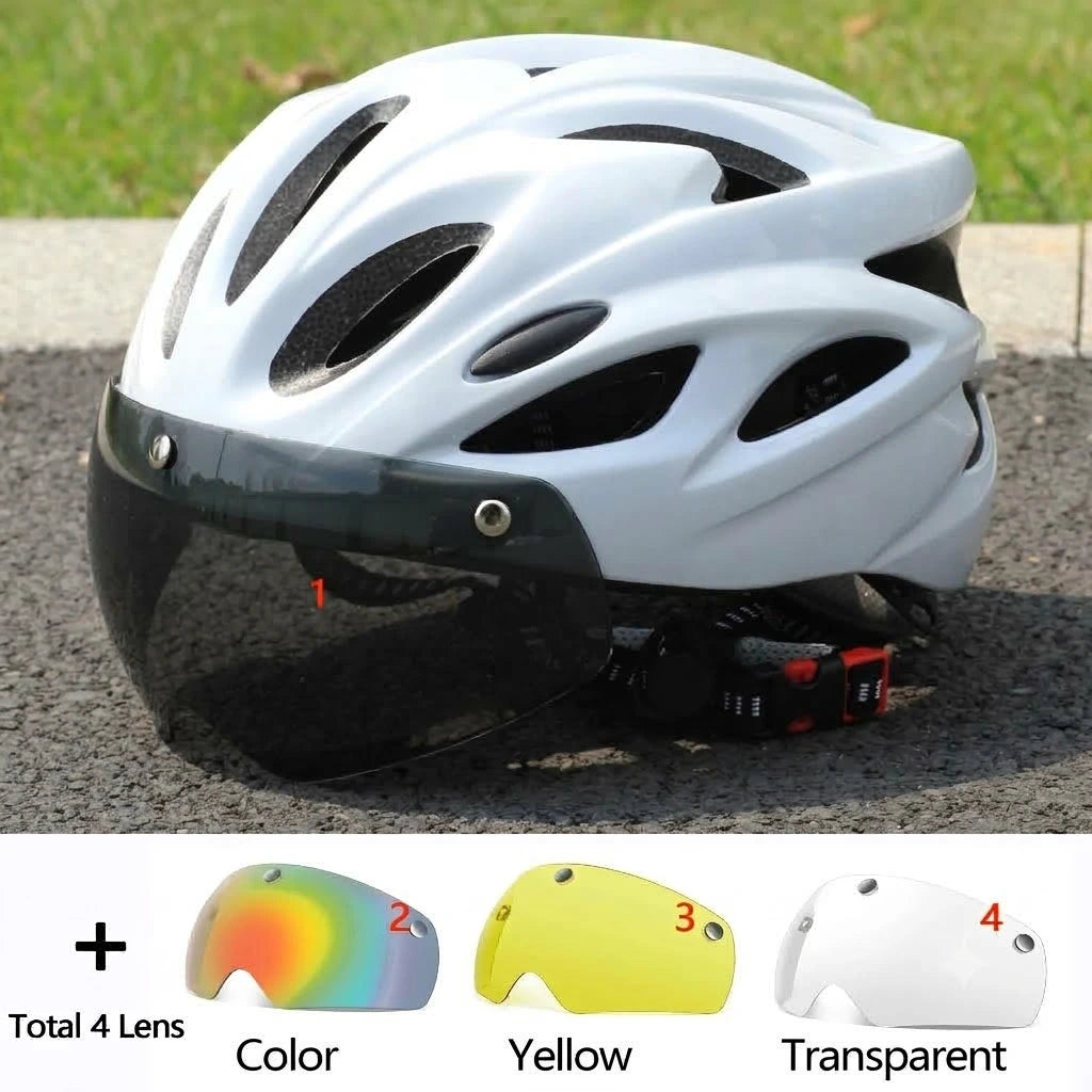 Bicycle Helmet | Lightweight EPS Bike Helmet with Magnetic Goggles Lens | Adult Cycling