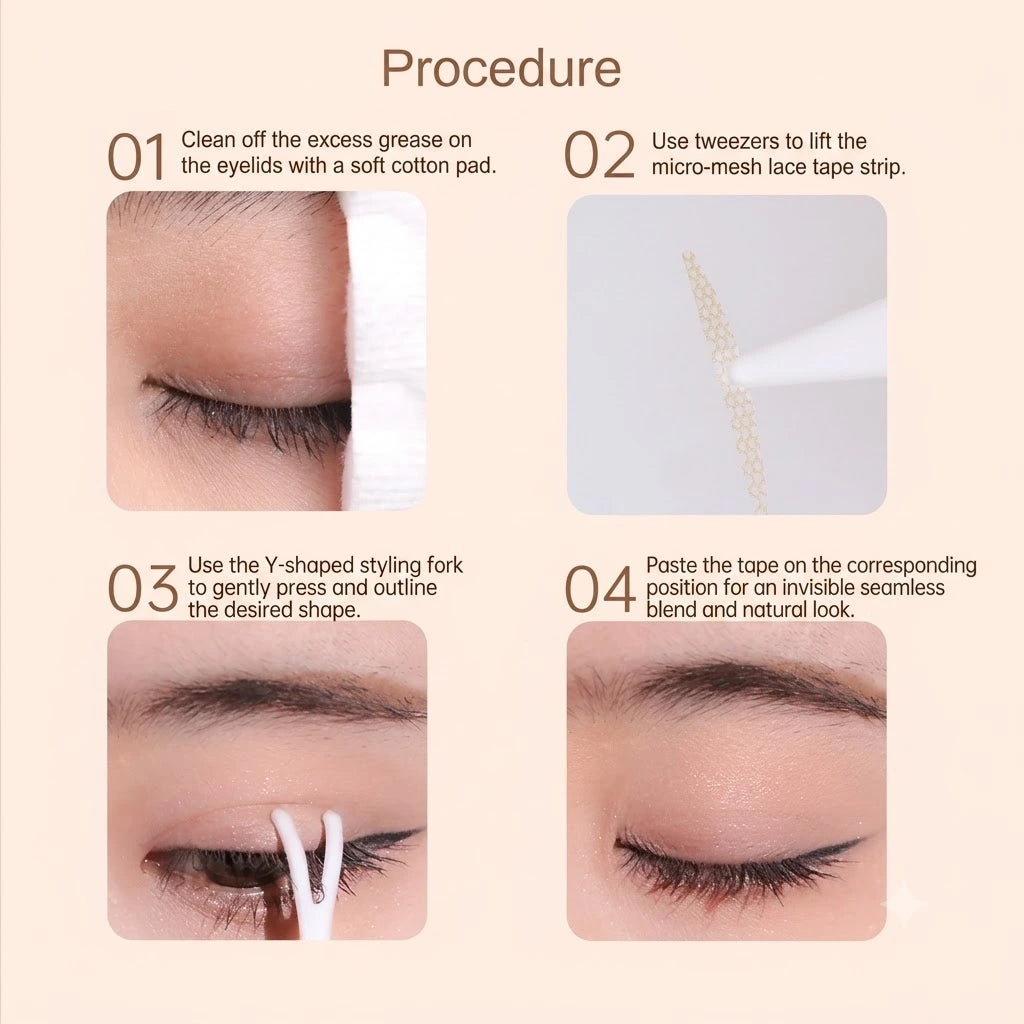 Eyelid Tape for Hooded Eyes | Invisible Double Eyelid Stickers | Natural Eye Lift