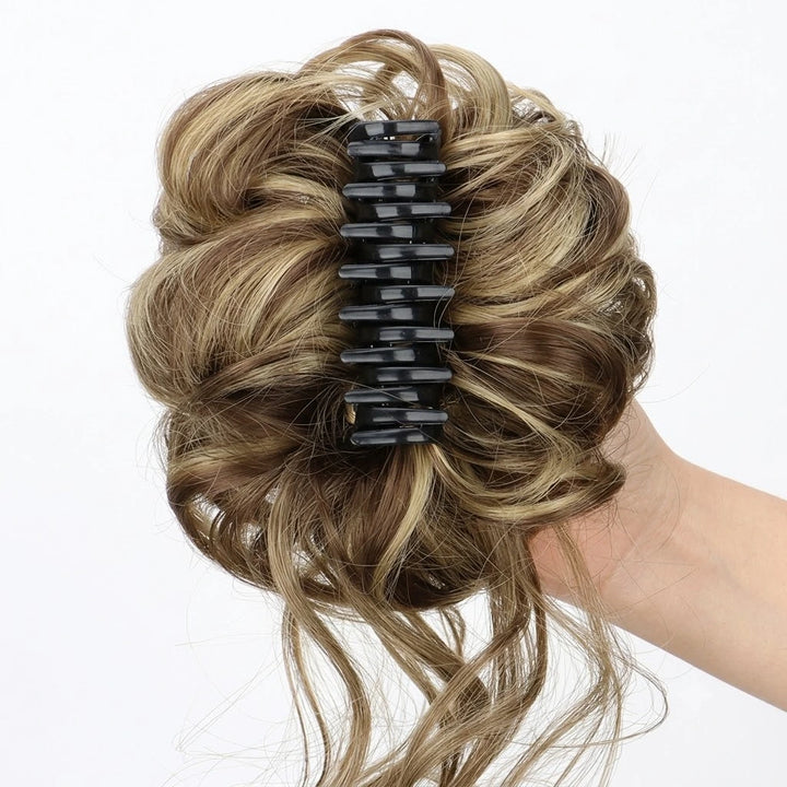 Messy Bun Hair Piece | Curly Synthetic Clip-In Hair Bun | Easy Tousled Updo