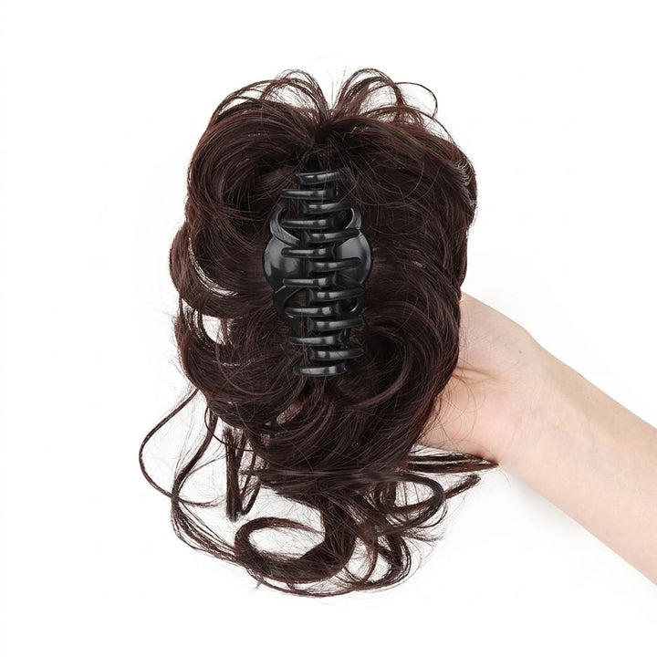 Messy Bun Hair Piece | Curly Synthetic Clip-In Hair Bun | Easy Tousled Updo