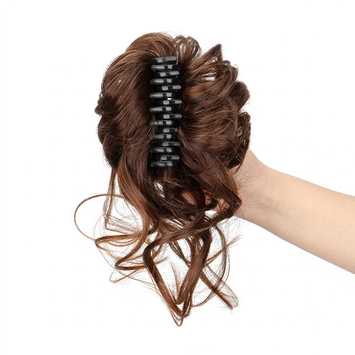 Messy Bun Hair Piece | Curly Synthetic Clip-In Hair Bun | Easy Tousled Updo